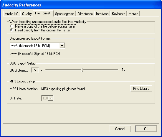 Uncompressed Wav Files